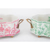 Danny's Fine Porcelain Porcelain Oval Basin with Ormolu Handles-Pink and White Willow
