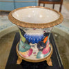 Danny's Fine Porcelain Porcelain Cachepot with Ormolu Base-Tobacco Leaf A Vibrant Porcelain Cachepot