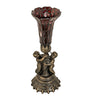 13" High Stained Glass Pond Lily Twin Cherub Accent Lamp