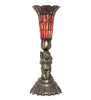 13" High Stained Glass Pond Lily Twin Cherub Accent Lamp