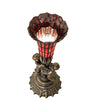 13" High Stained Glass Pond Lily Twin Cherub Accent Lamp