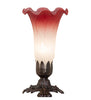 8" High Pink/White Tiffany Pond Lily Victorian Accent Lamp