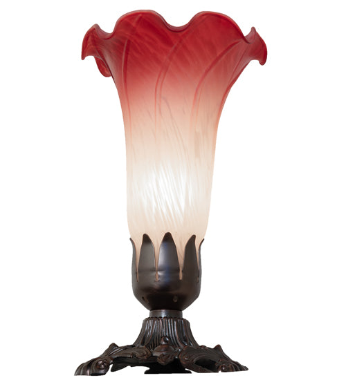 8" High Pink/White Tiffany Pond Lily Victorian Accent Lamp