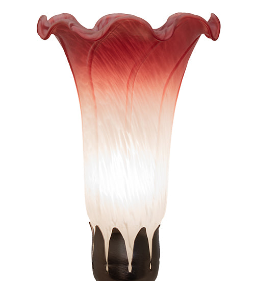8" High Pink/White Tiffany Pond Lily Victorian Accent Lamp