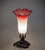 8" High Pink/White Tiffany Pond Lily Victorian Accent Lamp
