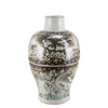 Legend of Asia Home Legend of Asia Rusty Brown Baluster Vase Sea Flower Motif