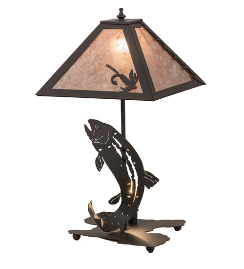 21.5" High Leaping Trout Table Lamp