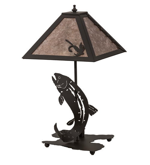 21.5" High Leaping Trout Table Lamp