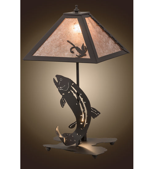 21.5" High Leaping Trout Table Lamp