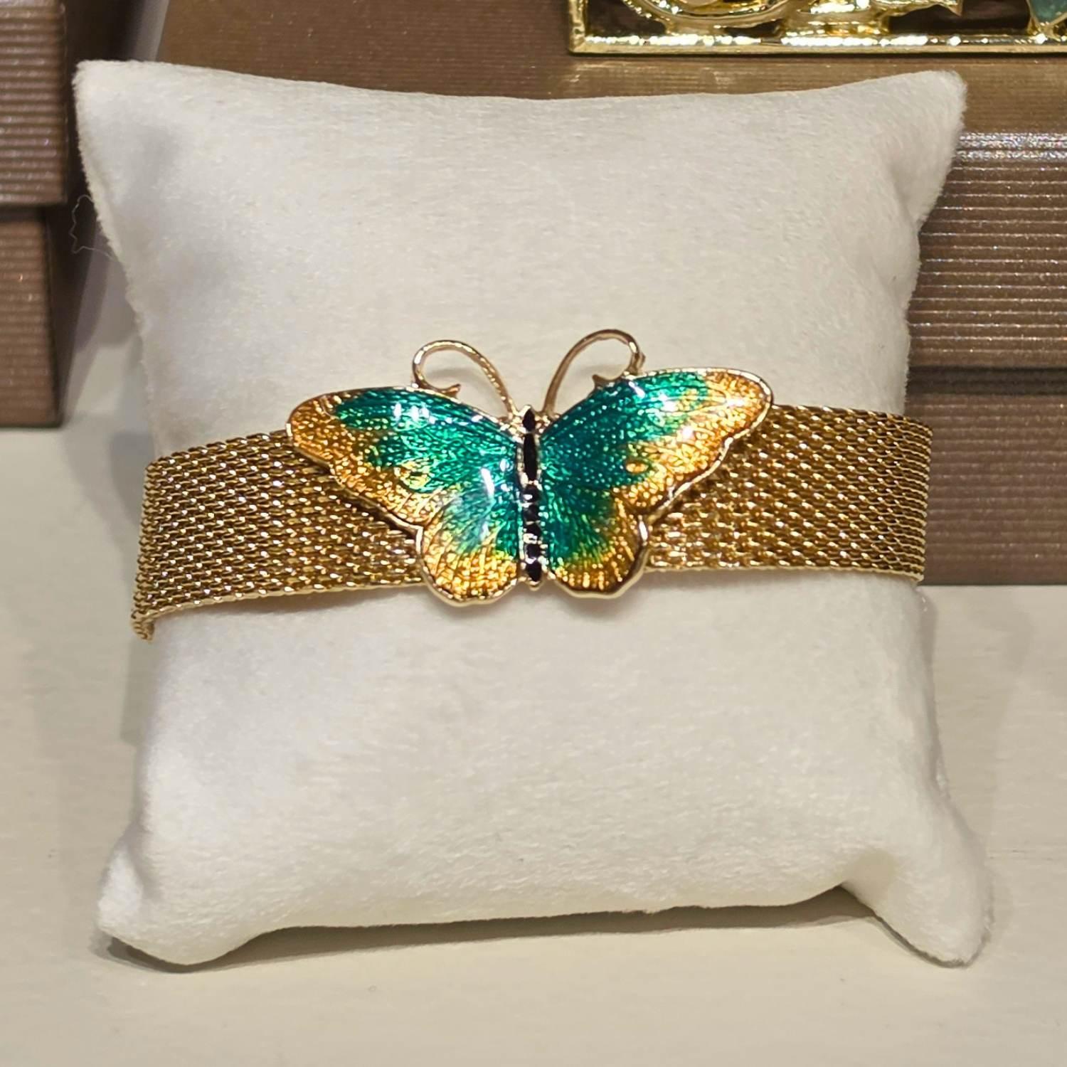 Olivia Riegel Enamel Butterfly Mesh Bracelet