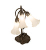 16" High White Tiffany Pond Lily 3 Light Accent Lamp