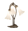 16" High White Tiffany Pond Lily 3 Light Accent Lamp