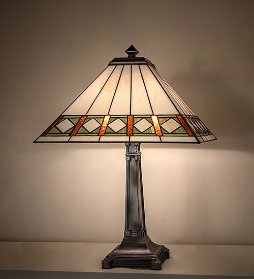 24" High Diamond Band Mission Table Lamp