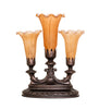 13" High Amber Tiffany Pond Lily 3 LT Mantelabra Accent Lamp