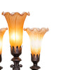 13" High Amber Tiffany Pond Lily 3 LT Mantelabra Accent Lamp