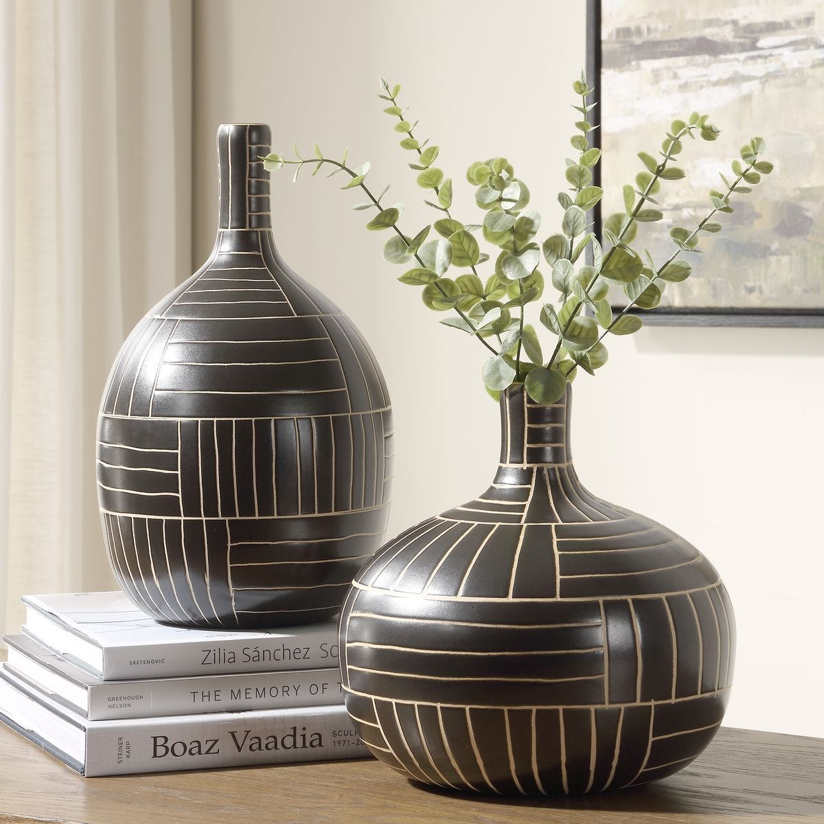 Uttermost Graphite Stride Vases, S/2 - CLOSEOUT