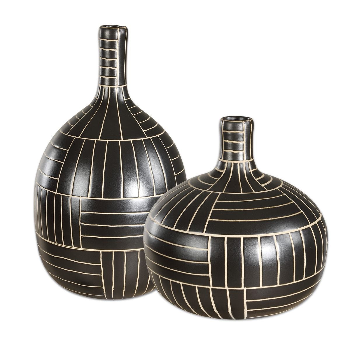 Uttermost Graphite Stride Vases, S/2 - CLOSEOUT