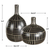 Uttermost Graphite Stride Vases, S/2 - CLOSEOUT