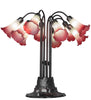 24" High Seafoam/Cranberry Tiffany Pond Lily 10 LT Table Lamp