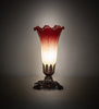 8" High Seafoam/Cranberry Pond Lily Victorian Mini Lamp
