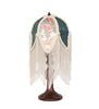 14" High Fabric & Fringe Roses Accent Lamp