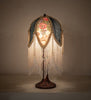 14" High Fabric & Fringe Roses Accent Lamp