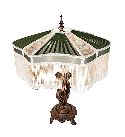 28" High Fabric & Fringe Persian Table Lamp