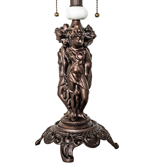 28" High Fabric & Fringe Persian Table Lamp