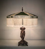 28" High Fabric & Fringe Persian Table Lamp