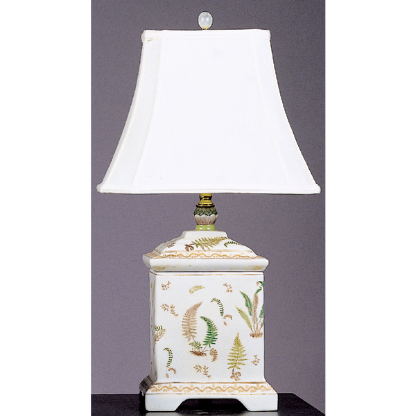 Danny's Fine Porcelain 25" Rect Cover Jar Lamp - Fern