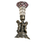 13" High Stained Glass Pond Lily Twin Cherub Accent Lamp