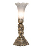 13" High Gray Tiffany Pond Lily Twin Cherub Accent Lamp