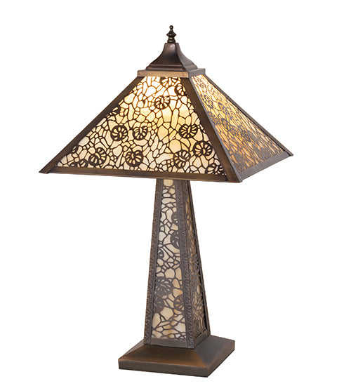 13" Square Lotus Leaf Table Lamp