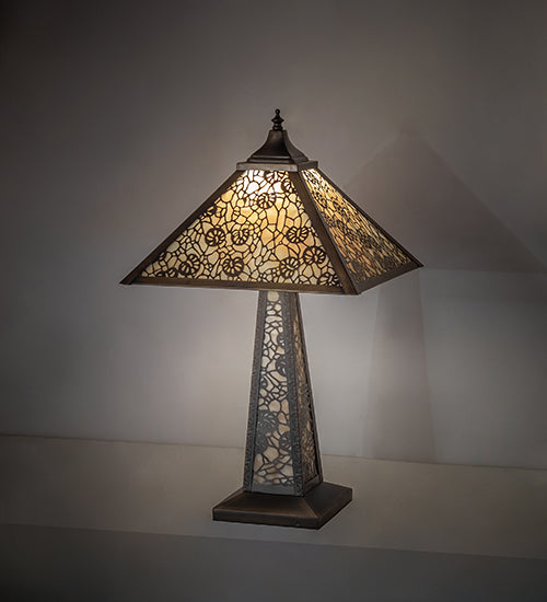 13" Square Lotus Leaf Table Lamp
