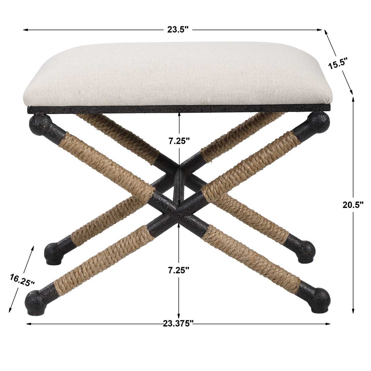 Uttermost Firth Small Bench, Oatmeal - CLOSEOUT