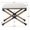 Uttermost Firth Small Bench, Oatmeal - CLOSEOUT
