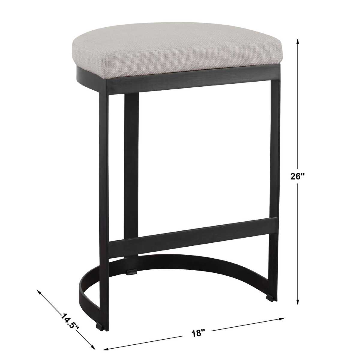 Uttermost Ivanna Counter Stool, Black - Beige - CLOSEOUT