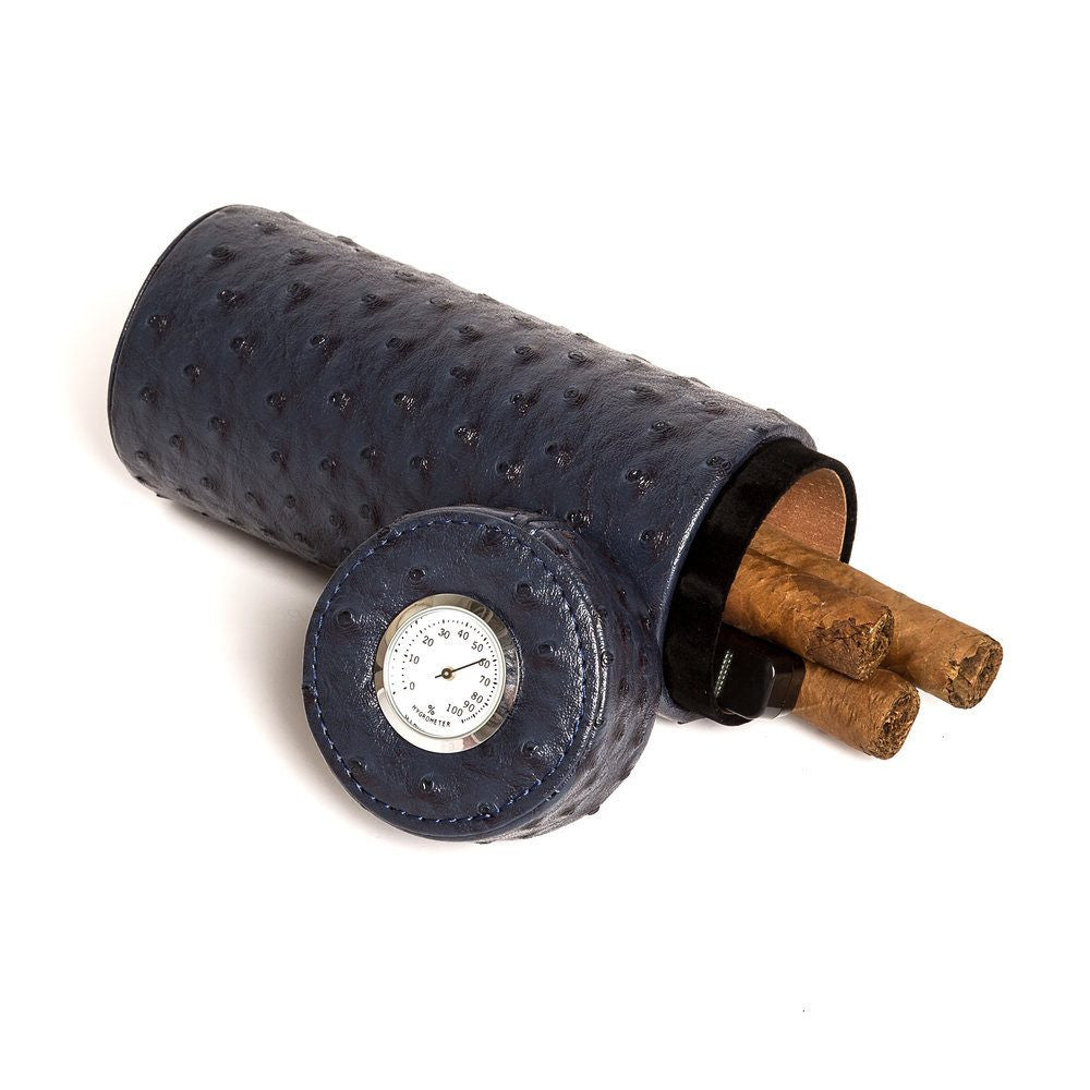 Ostrich Travel Cigar Humidor Blue