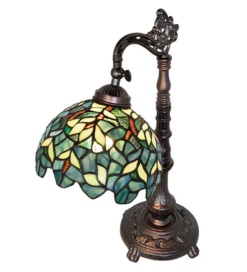 20" High Nightfall Wisteria Bridge Arm Table Lamp