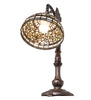 20" High Tiffany Turning Leaf Bridge Arm Table Lamp