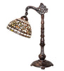 20" High Tiffany Turning Leaf Bridge Arm Table Lamp