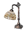 20" High Tiffany Turning Leaf Bridge Arm Table Lamp