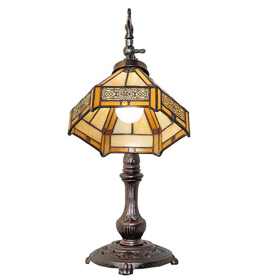 20" High Peaches Bridge Arm Table Lamp