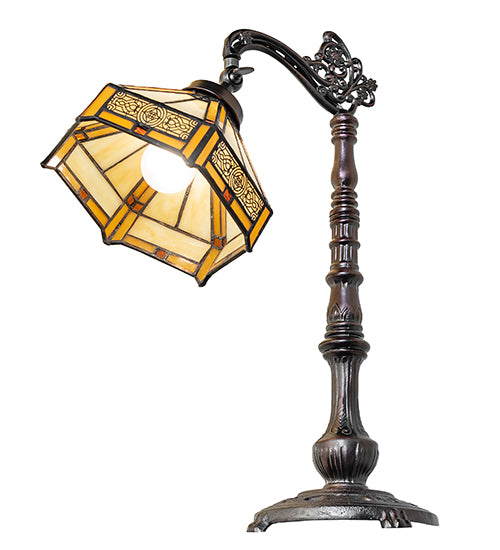 20" High Peaches Bridge Arm Table Lamp