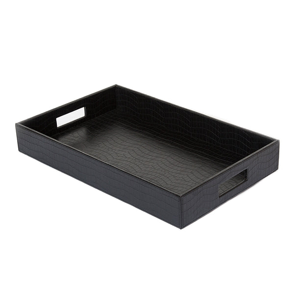 Black Croc Serving Tray