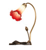 16" High Seafoam/Cranberry Tiffany Pond Lily Accent Lamp