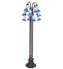 63" High Blue/White Tiffany Pond Lily 12 Light Floor Lamp