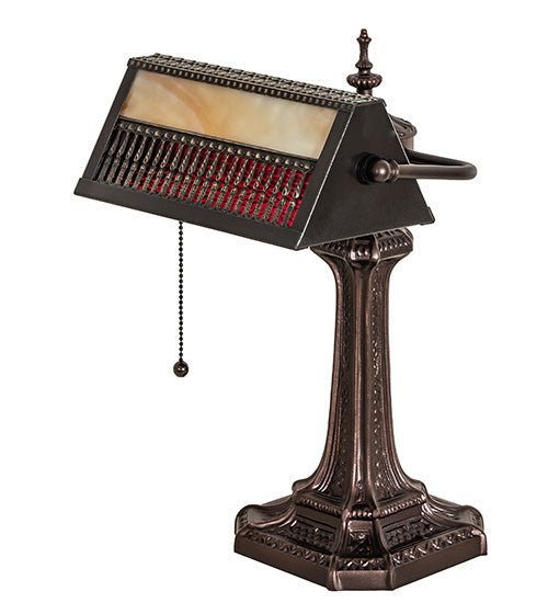 15.5" High Gothic Mission Banker's Lamp