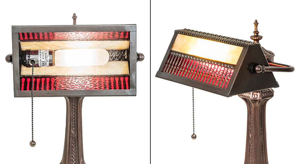 15.5" High Gothic Mission Banker's Lamp