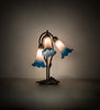 16" High Pink/Blue Tiffany Pond Lily 3 Light Accent Lamp
